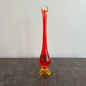 Viking glass vase 13” Blown Glass Swung Vase EUC!